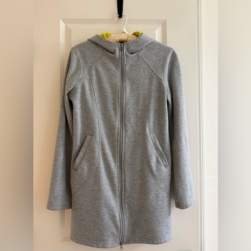 Athleta long length double zip hoodie sweatshirt jacket